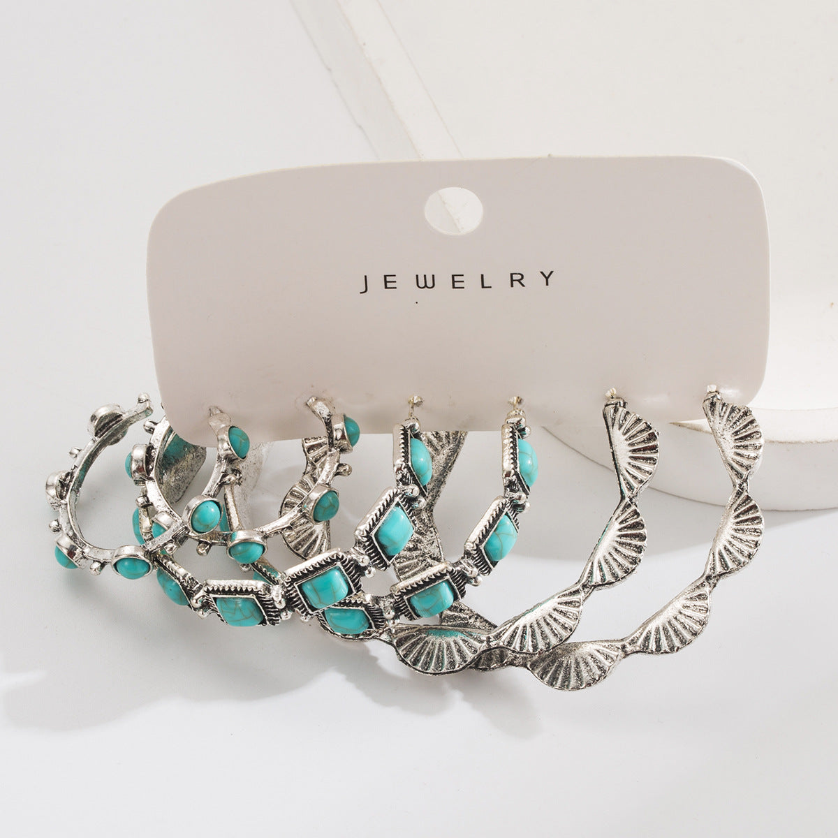 Wholesale  Turquoise Earrings Set Western Style Love Shoes Boots Cross Earrings